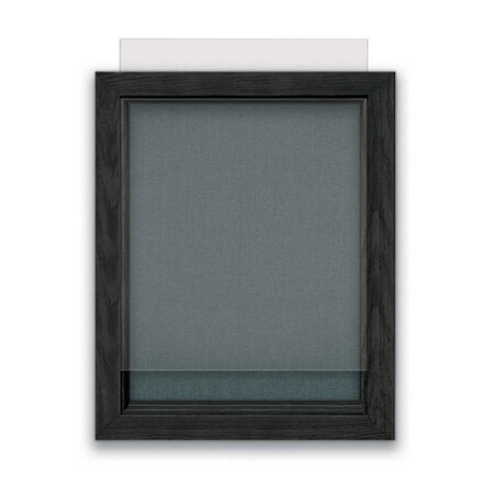 United Visual Products Indoor Enclosed Combo Board, 72"x36", Gold Frame/Blk Porc & Blue Spruce UVCB7236G-BLKPORC-BLSPRU